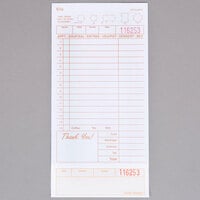 Choice 2 Part Tan and White Carbonless Guest Check with Beverage Lines and Bottom Guest Receipt - 250/Pack