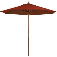 Grosfillex 98918231 9' Terra Cotta Market Umbrella with 1 1/2" Wooden Pole