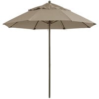 Grosfillex 98318131 Windmaster 7 1/2' Taupe Fiberglass Umbrella with 1 1/2" Aluminum Pole