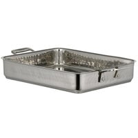 Bon Chef 60013CLDHF Cucina 3 Qt. Hammered Finish Stainless Steel Roasting Pan - 11 3/8" x 9 1/2" x 2 1/4"
