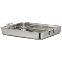 Bon Chef 60012CLDHF Cucina 5 Qt. Hammered Finish Stainless Steel Roasting Pan - 14 5/8" x 12" x 2 1/4"