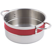 Bon Chef 62302NC Classic Country French Collection 4.3 Qt. Red Single Wall 1/2 Color Pot with Riveted Handles