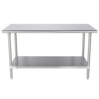 Advance Tabco MS-245 24" x 60" 16 Gauge Stainless Steel Commercial Work Table with Stainless Steel Undershelf