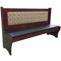 American Tables & Seating 72" Long Single Dark Mahogany Wood Booth - 42" High