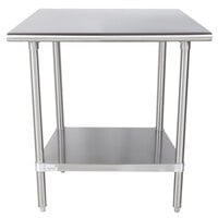 Advance Tabco MS-240 24" x 30" 16 Gauge Stainless Steel Commercial Work Table with Stainless Steel Undershelf