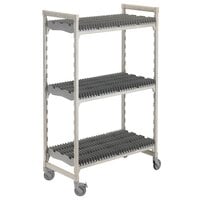 Cambro Camshelving® Premium 24" Wide Speckled Gray Drying Rack Cart with 75" Posts