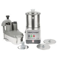 Robot Coupe R401 Combination Food Processor with 4.7 Qt. / 4.5 Liter Stainless Steel Bowl, Continuous Feed & 2 Discs - 1 1/2 hp