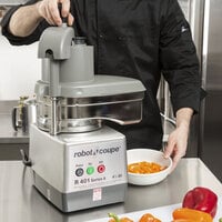 Robot Coupe R401 Combination Food Processor with 4.7 Qt. / 4.5 Liter Stainless Steel Bowl, Continuous Feed & 2 Discs - 1 1/2 hp