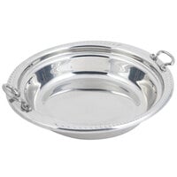Bon Chef 5455HRSS 13" x 12" x 3" Stainless Steel 2.5 Qt. Casserole Laurel Design Food Pan with Round Stainless Steel Handles