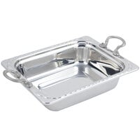Bon Chef 5609HRSS 11" x 13" x 3" Stainless Steel 3 Qt. Half Size Rectangular Arches Design Food Pan with Round Stainless Steel Handles
