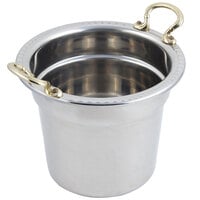 Bon Chef 5611HR 10 5/8" x 8 1/4" Stainless Steel 7 Qt. Arches Design Soup Tureen with Round Brass Handles