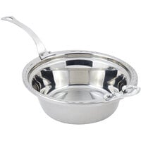 Bon Chef 5656HLSS 13" x 12" x 4" Stainless Steel 4 Qt. Arches Design Casserole Food Pan with Long Stainless Steel Handle