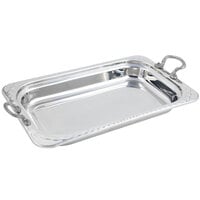 Bon Chef 5608HRSS 22" x 14" x 3" Stainless Steel 9 Qt. Full Size Rectangular Arches Design Food Pan with Round Stainless Steel Handles