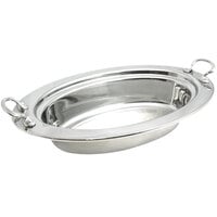 Bon Chef 5299HRSS 19" x 11" x 4" Stainless Steel 6 Qt. Plain Design Oval Food Pan with Round Stainless Steel Handles