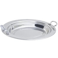 Bon Chef 5288HRSS 19" x 11" x 2" Stainless Steel 2.5 Qt. Plain Design Oval Food Pan with Round Stainless Steel Handles