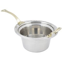 Bon Chef 5650HL 10" x 9" x 5" Stainless Steel 2 Qt. Arches Design Casserole Food Pan with Long Brass Handle