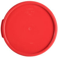Carlisle 6 and 8 Qt. Red Round Polypropylene Food Storage Container Lid