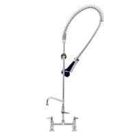 T&S B-0123-A06-B08 EasyInstall Deck Mounted 46" High Pre-Rinse Faucet with Adjustable 8" Centers, Ergonomic Spray Valve, 44" Hose, 6" Add-On Faucet, and 6" Wall Bracket