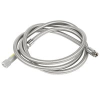 T&S B-0120-H 120" Stainless Steel Flex Hose with Gray Handle and Polyurethane Liner