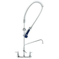 T&S B-0133-16-B08EL EasyInstall Wall Mounted 41 1/2" High Pre-Rinse Faucet with Adjustable 8" Centers, Ergonomic Spray Valve, 44" Hose, 16" Add-On Faucet, Installation Kit, and 6" Wall Bracket