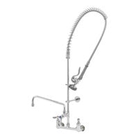 T&S B-0133-12-CR-B EasyInstall Wall Mounted 37 1/2 inch High Pre-Rinse Faucet with Adjustable 8 inch Centers, 1.15 GPM Spray Valve, 44 inch Hose, 12 inch Add-On Faucet, and 6 inch Wall Bracket