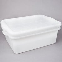 Vollrath 1501-C05 Traex® Color-Mate White 20" x 15" x 5" Food Storage Drain Box Set with Recessed Lid