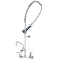 T&S B-0133-A08-B08C EasyInstall Wall Mounted 37 1/2" High Pre-Rinse Faucet with Adjustable 8" Centers, Ergonomic Low Flow Spray Valve, 44" Hose, 8" Add-On Faucet, and 6" Wall Bracket