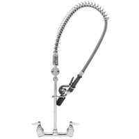T&S B-0133-V-BC EasyInstall Wall Mounted 38" High Pre-Rinse Faucet with Adjustable 8" Centers, Low Flow Spray Valve, 44" Hose, Vacuum Breaker, and 6" Wall Bracket