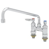 T&S B-0225-CC Deck Mounted Faucet with 12" Swing Nozzle, 17.9 GPM Stream Regulator Outlet, Eterna Cartridges, and Lever Handles
