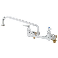 T&S B-0231-02 Wall Mounted Pantry Faucet with 8" Adjustable Centers, 12" Swing Nozzle, Eterna Cartridges, and Installation Kit