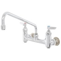 T&S B-0231-BST Wall Mounted Pantry Faucet with 8" Adjustable Centers, 12" Swing Nozzle, Eterna Cartridges, and Built-in Stops
