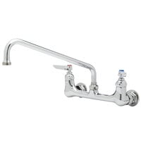 T&S B-0231-A22-CVH Wall Mounted Pantry Faucet with 8" Adjustable Centers, 12" Swing Nozzle, Eterna Cartridges, and Check Valves
