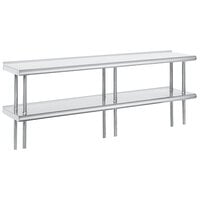 Advance Tabco ODS-15-108R 15" x 108" Table Rear Mounted Double Deck Stainless Steel Shelving Unit with 1" Rear Turn-Up
