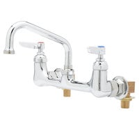 T&S B-0232-ELK Wall Mounted Pantry Faucet with 8" Adjustable Centers, 6" Swing Nozzle, Eterna Cartridges, and Installation Kit