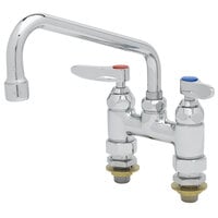 T&S B-0227-CC Deck Mounted Faucet with 8" Swing Nozzle, 4" Centers, 17.9 GPM Stream Regulator Outlet, Eterna Cartridges, and Lever Handles