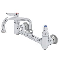 T&S B-0232-BST Wall Mounted Pantry Faucet with 8" Adjustable Centers, 6" Swing Nozzle, Eterna Cartridges, and Built-In Stops