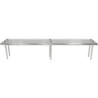 Advance Tabco TS-12-108R 12" x 108" Table Rear Mounted Single Deck Stainless Steel Shelving Unit - Adjustable with 1" Rear Turn-Up