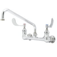 T&S B-0231-WH4 Wall Mounted Pantry Faucet with 8" Adjustable Centers, 12" Swing Nozzle, Eterna Cartridges, and 4" Wrist Action Handles
