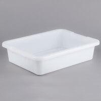 Rubbermaid FG334992WHT 20" x 15" x 5" White High-Density Polyethylene Bus Tub / Food Storage Box