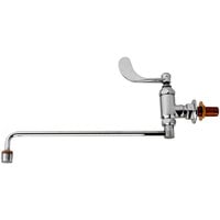 T&S B-0579 Wok Wand Range Faucet with 13 1/8" Nozzle, 1/2" BSPT Female Connections, 4" Wrist Action Handle, and Slip Flange