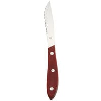 American Metalcraft KNF4 4 3/8" Stainless Steel Steak Knife with Pakkawood Handle - 12/Case