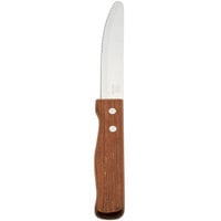 American Metalcraft KNF3 5 1/8" Stainless Steel Steak Knife with Hardwood Handle - 12/Case