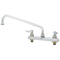 T&S B-1164 Deck Mount Workboard Faucet with 8" Centers, 10" Swing Nozzle, Supply Stops and Two Flex Supply Hoses
