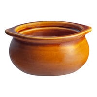 Acopa 12 oz. Brown Stoneware Onion Soup Crock / Bowl - 24/Case