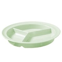 GET CP-530-G Green 9" SuperMel Three Compartment Plate - 12/Case
