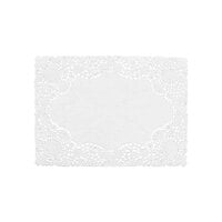 Hoffmaster 310711 10" x 14" White Normandy Lace Paper Placemat with Scalloped Edge - 1000/Case