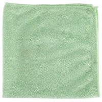 Unger MB400 SmartColor MicroWipe 16" x 16" Green Medium-Duty Microfiber Cleaning Cloth   - 10/Pack