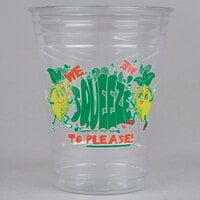 16 oz. Clear "We Squeeze to Please" Plastic Lemonade Cup - 1000/Case