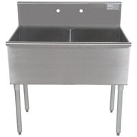 Advance Tabco 4-2-36 Two Compartment Stainless Steel Commercial Sink - 36"