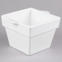Tablecraft CW1460W 1.5 Qt. White Cast Aluminum Square Condiment Bowl